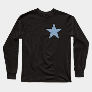 SIMPLE BLUE GREY STAR DISTRESSED Weathered Effect Long Sleeve T-Shirt